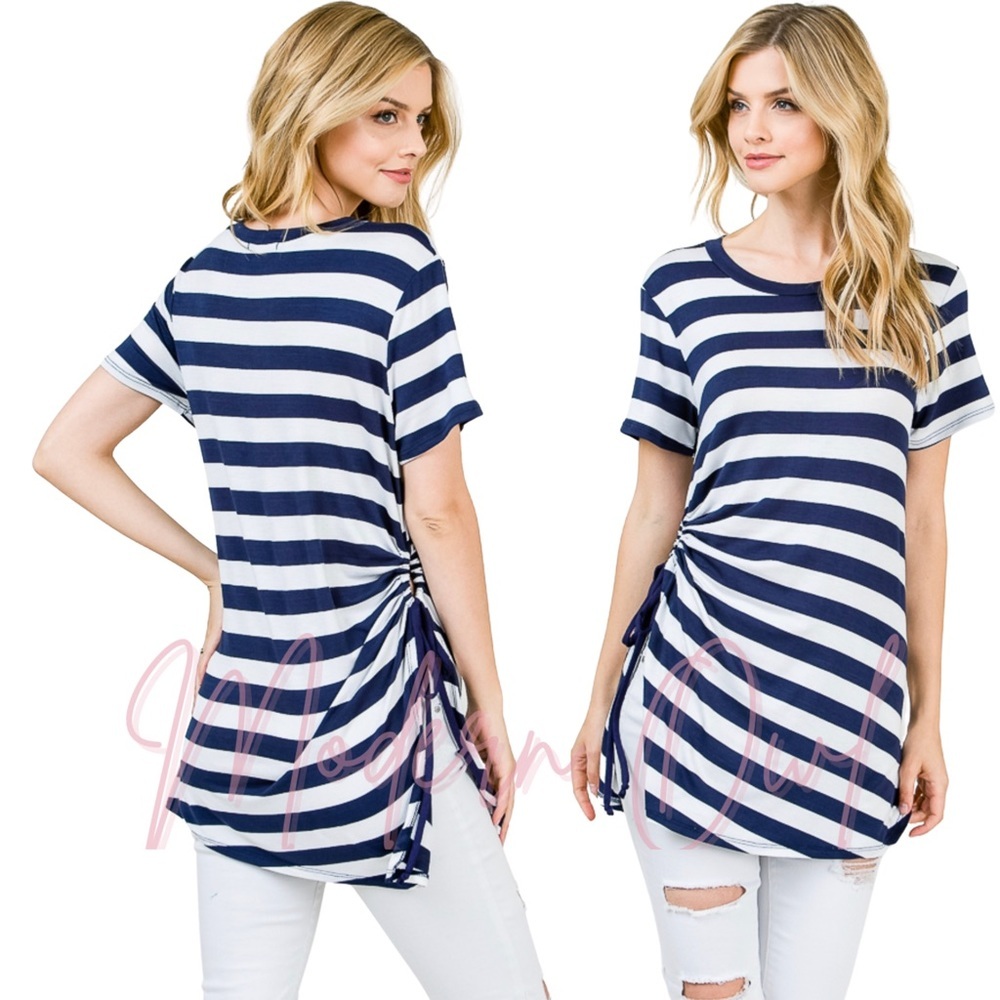 Side Tie Short Sleeve Top